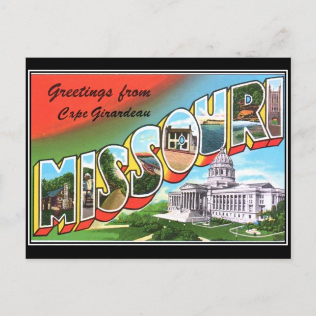 Cartão postal Vintage do Missouri (Frente)
