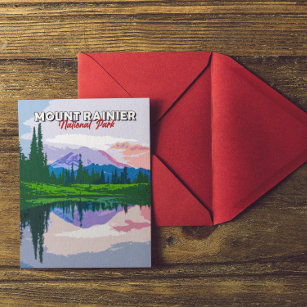 Cartão postal Vintage do Monte Rainier National Pa