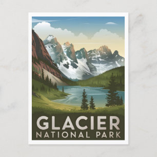 Cartão Postal Vintage do Parque Nacional Glacier