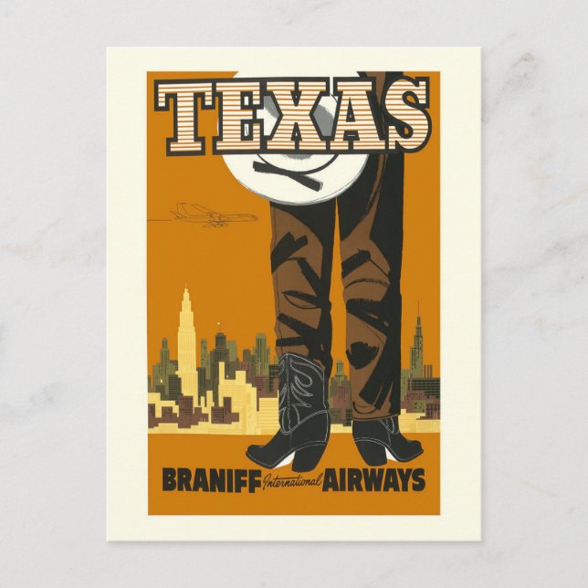 Cartão postal Vintage do Texas Viagem (Frente)