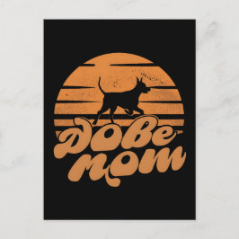 Cartão Postal Vintage Dobe Mom Sunset Dog Art