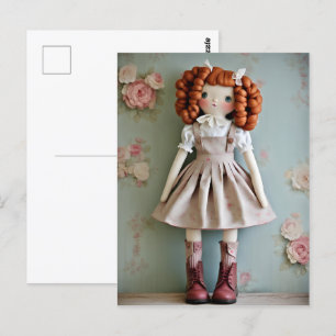 Cartão Postal Vintage Doll Collection Redhead Clarissa