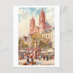 Cartão Postal Vintage Dom/Cathedral Worms Alemanha