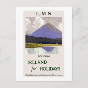 Cartão Postal Vintage Donegal Ireland para Holidays Viagem