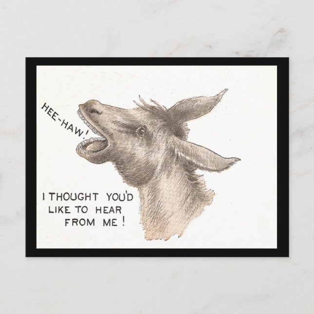 Cartão Postal Vintage Donkey História em quadrinhos (Frente)