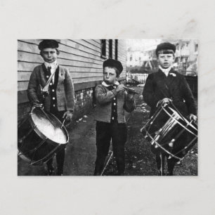 Cartão Postal Vintage Drummer Boys Fotografia