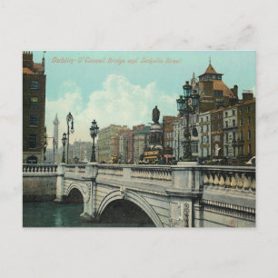 Cartão Postal Vintage Dublin Bridge