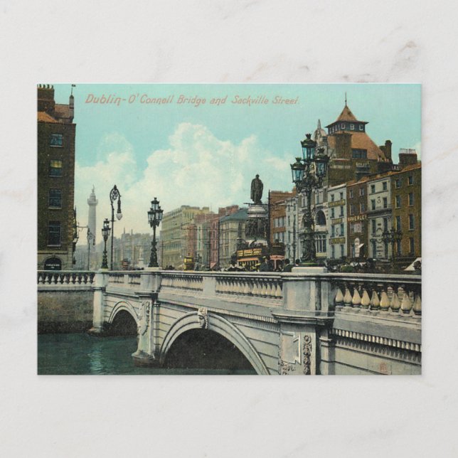 Cartão Postal Vintage Dublin Bridge (Frente)