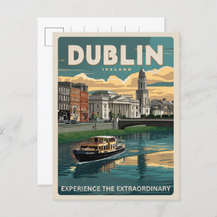 Cartão Postal Vintage Dublin, cidade da Irlanda, presentes de vi