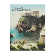 Cartão postal Vintage Dubrovnik - Alt Back Design