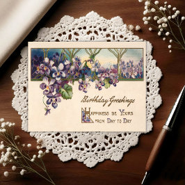 Cartão Postal Vintage Early 1900's Birthday Greeting Postcard