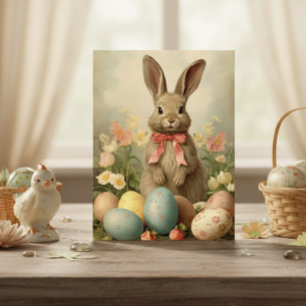 Cartão Postal Vintage Easter Bunny