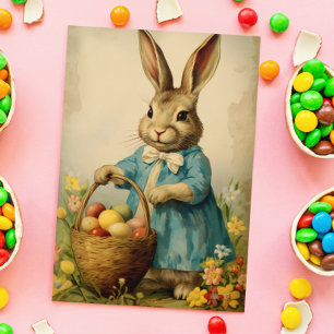 Cartão Postal Vintage Easter Bunny