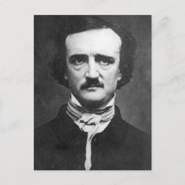 Cartão Postal Vintage Edgar Allan Poe Retrato (Frente)