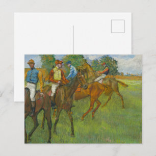Cartão Postal Vintage Edgar Degas Antes da Corrida Arte Equina