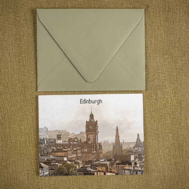 Cartão Postal Vintage Edinburgh Scotland Panorama View (cool edinburgh scotland UK postcard)