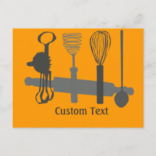 Cartão Postal Vintage Egg Beaters Spot e Rolling Pin Design