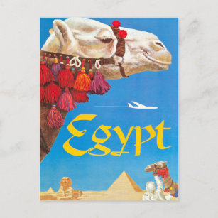 Cartão Postal Vintage Egito Air Viagem Advertisement