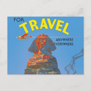 Cartão Postal Vintage Egito Air Viagem Advertisement