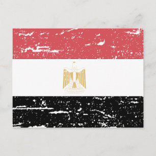 Cartão Postal Vintage Egypt Flag