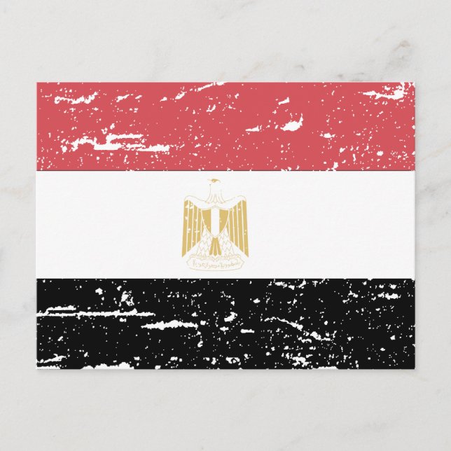 Cartão Postal Vintage Egypt Flag (Frente)