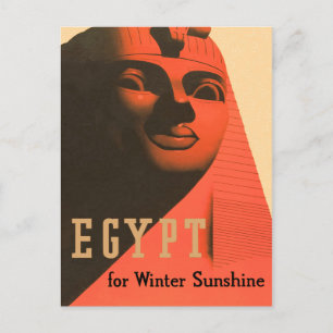 Cartão Postal Vintage Egypt Sphinx