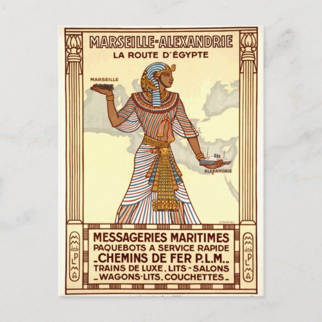 Cartão Postal Vintage Egypt Viagem (Frente)