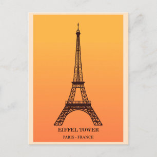 Cartão Postal Vintage Eiffel Tower Paris França