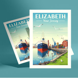 Cartão Postal Vintage Elizabeth New Jersey