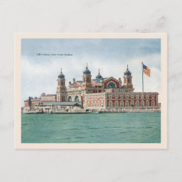 Cartão Postal Vintage Ellis Island, New York Harbor