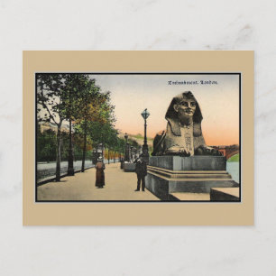 Cartão Postal Vintage Embanksphinx London Thames River