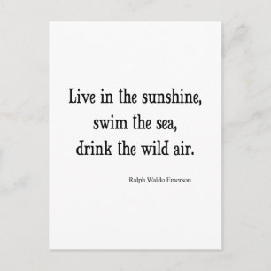 Cartão Postal Vintage Emerson Live in Sunshine Quote