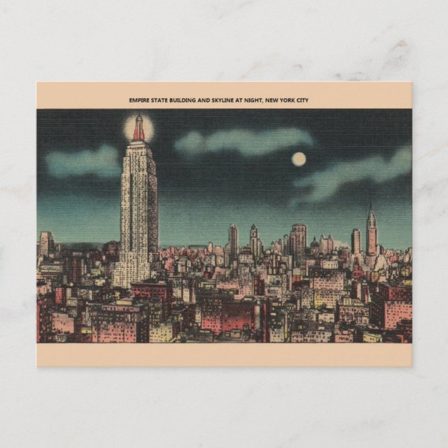 Cartão postal Vintage Empire State Building New Yo (Frente)