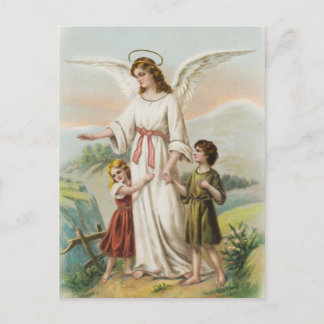 Cartão Postal Vintage Engel Schutzengel und zwei Kinder