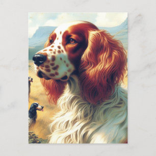 Cartão Postal Vintage English Setter Oil Painting