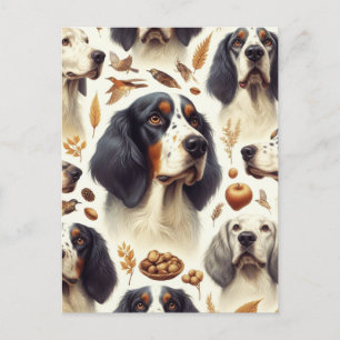 Cartão Postal Vintage English Setter Seamless