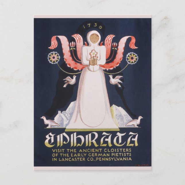 Cartão Postal Vintage Ephrata Pennsylvania Cloisters (Frente)