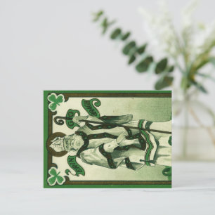 Cartão Postal Vintage - Erin Go Bragh - Saudações do Dia de São