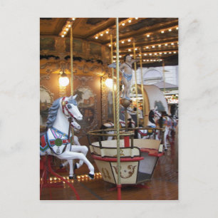 Cartão Postal Vintage Fairground Carousel