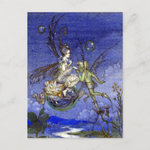 Cartão Postal Vintage Fairy em Bolha