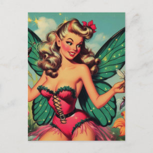 Cartão Postal Vintage Fairy Girl