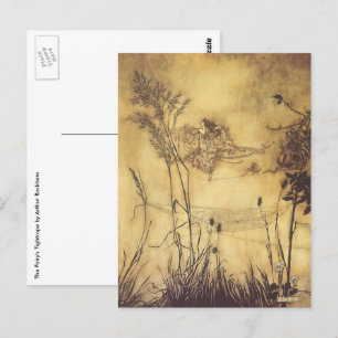 Cartão Postal Vintage Fairy Tale, Fada's Tightrope de Rackham