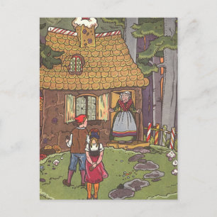 Cartão Postal Vintage Fairy Tale, Hansel e Gretel por Hauman