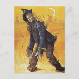 Cartão Postal Vintage Fairy Tale, o Feiticeiro de Oz Scarecrow