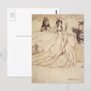 Cartão Postal Vintage Fairy Tales, Cinderela de Arthur Rackham