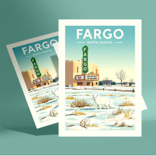 Cartão Postal Vintage Fargo North Dakota
