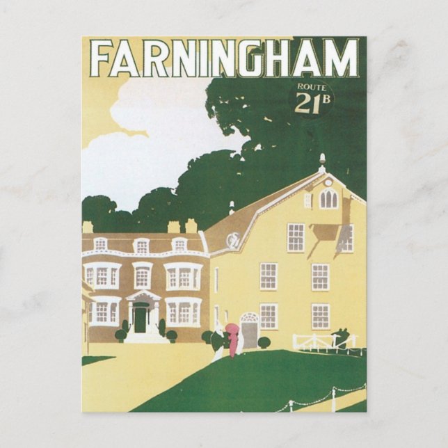 Cartão Postal Vintage Farningham England (Frente)