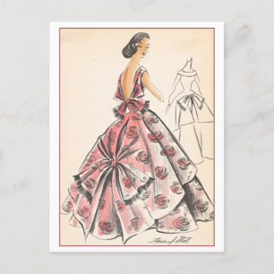 Cartão Postal Vintage Fashion Design para o palhaço noturno