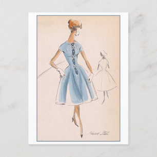 Cartão Postal Vintage Fashion Design para Vestidos, Criadores Es