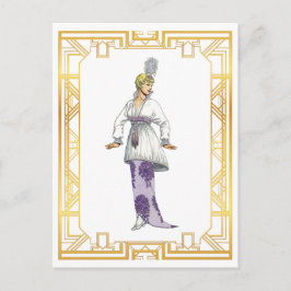 Cartão Postal Vintage Fashion no início da década de 1900, Pena 